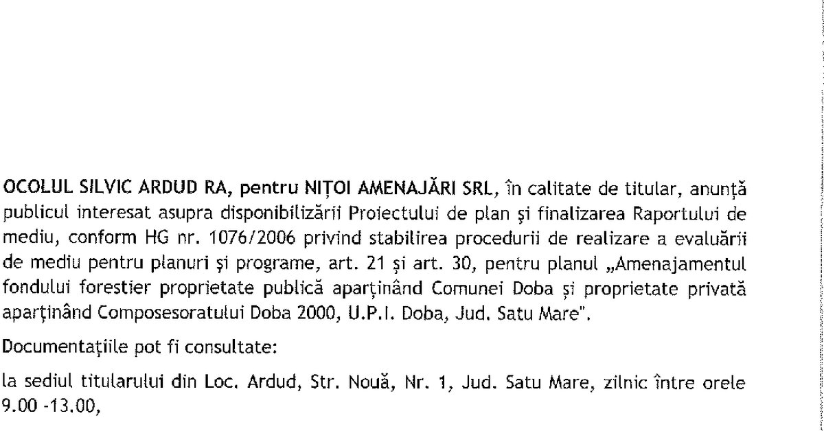 Anunț ziar – up I Doba