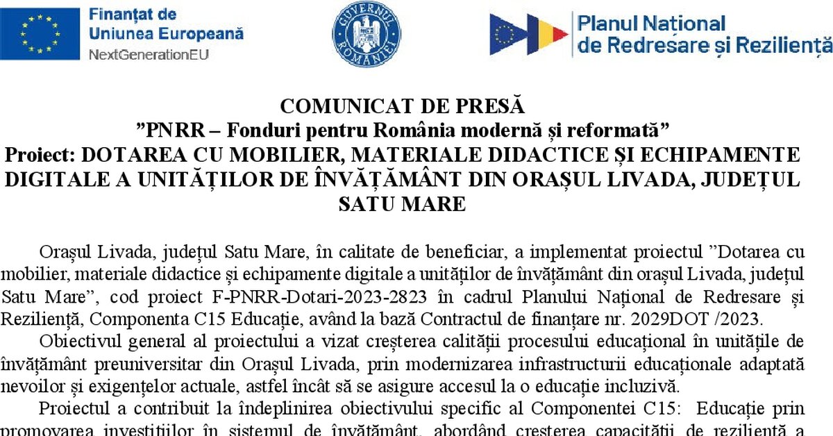 Comunicat de presa