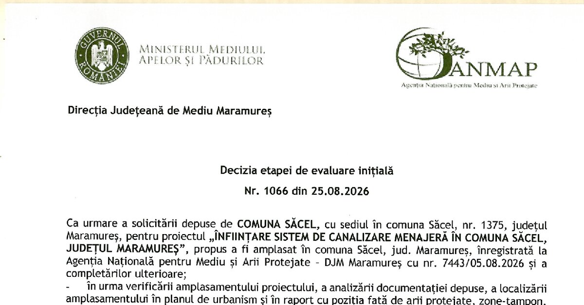 Decizia etapei de evaluare inițială
