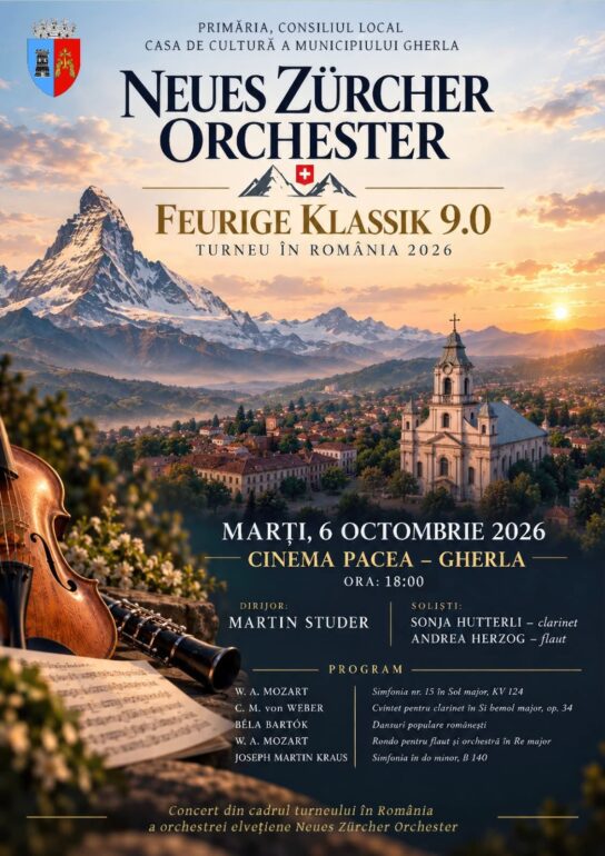 Concert de gală în municipiul Gherla, județul Cluj: „Neues Zürcher Orchester” aduce „Feurige Klassik 9.0” la Cinema Pacea!
