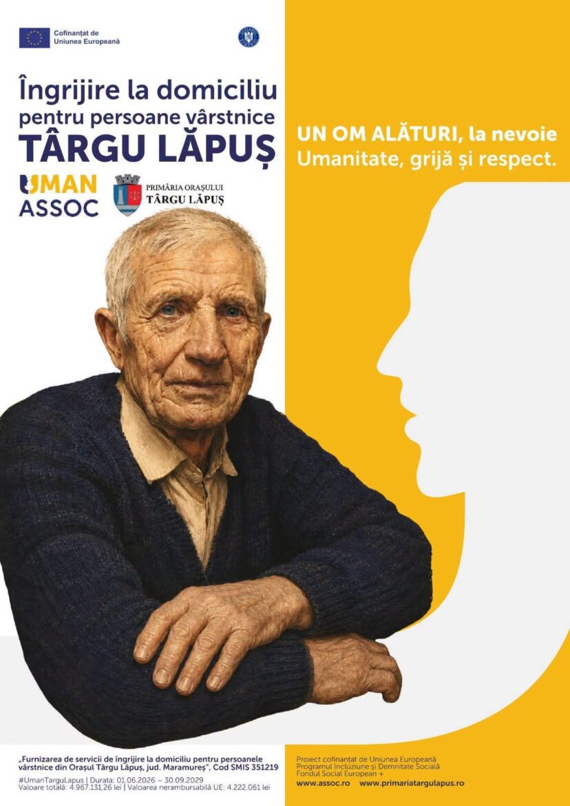 Sprijin gratuit pentru vârstnicii din orașul Târgu Lăpuș, județul Maramureș: Primăria și Asociația ASSOC derulează un proiect de îngrijire la domiciliu!